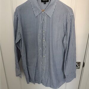 Jones New York Women’s Blue and White Striped Shirt